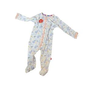 Magnetic Me Sleeper Baby Girls 3-6 Months Floral Footed Pajamas Modal Print